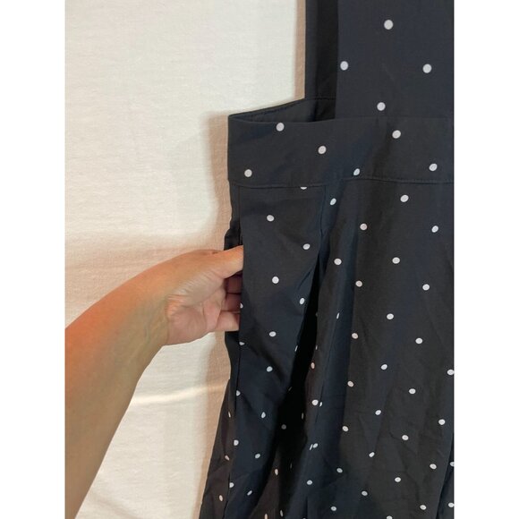 Women's Black Polka Dot Jumpsuit By Splash Size 10 With Deep V-Neck & Wide Legs - Picture 3 of 16